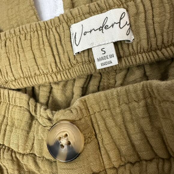 Wonderly Women's 100% Cotton Gauze Ankle Pants Olive Size Small - Picture 4 of 10